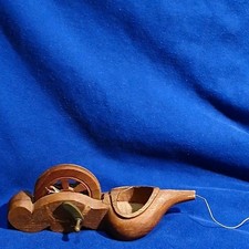 Antique Japanese  Sumitsubo,  wooden and brass, Carpenters marking tool picture