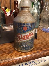Crowntainer Beer Can Cone Top. Glueks Minneapolis Minn, Mn Minnesota Advertising picture