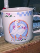 7 Gibson China Ducks Geese white coffee tea cup Mugs Blue Pink Hearts picture