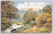 Dovedale Derbyshire River Dove Raphael Tuck Oilette Antique Postcard picture