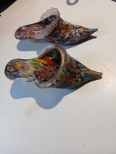 Millefiori Art Glass ..possibly murano..Glass slippers picture