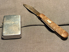 1950s Zippo PAT 2032695 & Imperial USA Pocket Knife Korean War Era EDC 002 picture