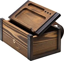 Vintage Wooden Stash Box for Large Box with Rolling Tray Dark Walnut picture