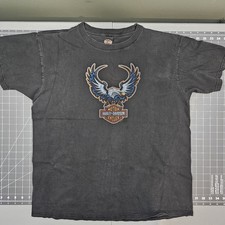 Vintage Harley Davidson Tshirt XL Black 80s Holoubek Grunge Biker Streetwear  picture