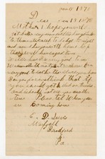 1870 Family Letters Bradford Co PA Servis Minnequa Springs History signed picture