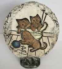 Vtg Mt St Helens Volcanic Ash Cats Knitting Shapes Of Clay Langtwai Art Plaque picture