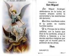 Oracion a San Miguel Arcangel (Michael) - Spanish - Paperstock Holy Card GAN picture