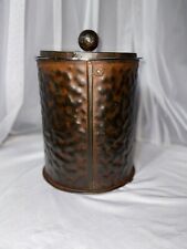 JAN BARBOGLIO LARGE hammered Iron Canister with Lid RARE HTF 11”x7.5 picture
