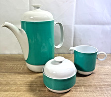 Rosenthal Form 2000 Raymond Loewy Coffee Set Pot Creamer Sugar Teal MCM Germany picture
