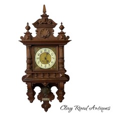 Antique Lenzkirch victorian walnut wall regulator clock one million ornate picture