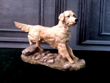 Vintage 1987 Heredities Golden Retriever Dog Figurine Signed J Spouse picture