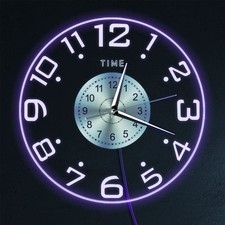 Modern 12'' LED Lighted Wall Clock, Silent Quartz Night Light Clock with 7 Lu... picture