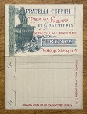 EARLY 1900s Fratelli Coppini, Firenze Card With Map 4.5”x3” Souvenir Italy picture