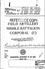 143 Page 1959 FM 6-30 Field Artillery Missile Battalion Corporal on Data CD picture