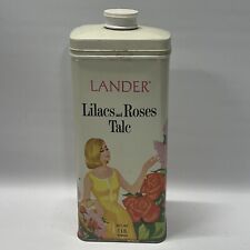 Lander 1 lb Lilacs and Roses Tin Prop Set Display 70’s Bathroom Display EMPTY picture