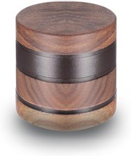 2.5inch Walnut Solid Wood Metal Herbal Herb Spice Grinder Crusher in Black picture