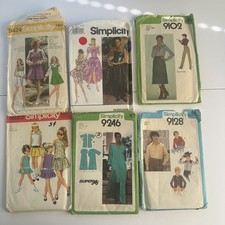 Vintage Simplicity Sewing Patterns Lot of 6 Women Girls Boys 5424 7807 9102 9246 picture