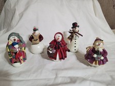5 Vntg Enesco Snow Littles Snowman Figurines Various Characters 5-6