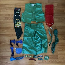 Vintage 1940s-1980s Girl Scout Archive Lot Sash X2 Badges Outfit Skirt Uniform picture