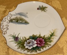 Lenwile China Ardalt Japan #1099 Porcelain Plate Hand Painted Tray Swans Flowers picture