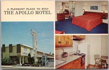 DOWNEY California Postcard THE APOLLO MOTEL Room Interior Views - Dated 1979 picture