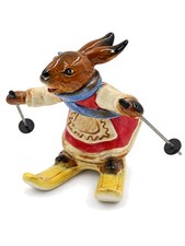 Goebel W. Germany Bavarian Bunnies Rabbit Skier Figurine with Poles picture