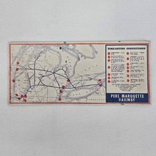1940s Pere Marquette Railway Ink Blotter System Map & Connections Michigan picture