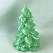 Mosser Glass USA Collectible Glass Christmas Tree Jadeite Green Large 8 inch picture