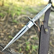 Sykes Fairbairn British Army Double-Edge V42 US WW2 Military Dagger Knife Sheath picture