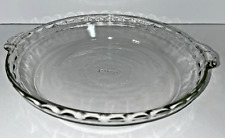 Vtg Pyrex Pie Plate #229 Fluted Scallop Edge 9 ½” Clear Glass Deep Dish Ovenware picture