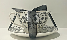 Halloween Park Chateau Skulls, Vines, and Roses Tea Cup And Saucer Set- New picture