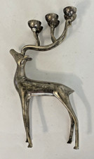 Godinger Silver Plated Reindeer Candelabra Candle Holder Deer  H5 for 6 candles picture