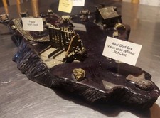 Bronze And Dark Wood Sculptures Of Old Mining Camp Made By A Gold Mine Company.  picture