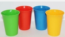 TUPPERWARE BELL Kids TUMBLERS 7oz 4pc BPA-FREE  PRIMARY RED GREEN YELLOW BLUE picture