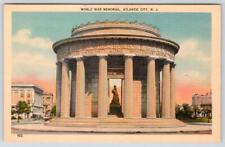 WORLD WAR MEMORIAL STARKMAN CIGAR CO ATLANTIC CITY NJ VINTAGE LINEN POSTCARD picture