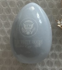 WHITE HOUSE EASTER 2026 SILVER BABY BLUE EGG SIGNED DONALD REPUBLICAN  MAGA GOP picture