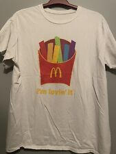Vintage McDonald's T-shirt Employee French Fries White Size Large Unisex picture