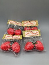 (4) 1980’s NOS Bradford Farms Strawberries 2 Christmas Ornaments Lot *RARE* picture