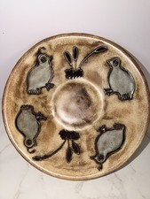 Mara-Mexico Serving Bowl Wall Art Vintage Stoneware Quail Signed New picture
