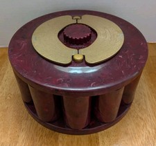 Vtg 1950's Poker Chip Caddy Bakelite Red Marbled Turnit Mfg Co Read Description  picture