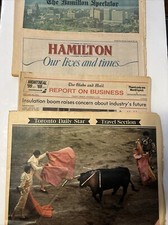Vintage 1967 1968 1979 1984 Newspaper Lot x4 Toronto Daily Star + Spectator + GM picture