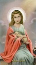 St. Agnes - Relic Laminated Holy Card - Blessed by Pope Francis  picture