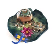 limoges trinket box Frog And Baby On Lily Pad Trinket Box picture