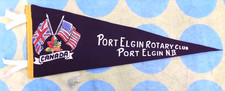 VTG. 1960s PORT ELGIN ROTARY CLUB PENNANT BANNER FLAG 22