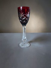 Faberge Odessa Ruby Red Cut Crystal Wine Glass picture