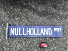 Vintage Los Angeles County Mulholland Hwy Street Sign RARE ERROR (Double L) picture