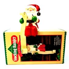 Vtg 1984 Hallmark Christmas Stocking Hanger Santa Good Naughty List Collectible  picture