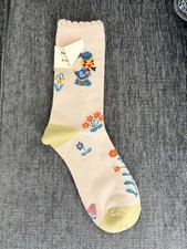 Nathalie Lete white socks Little Bird/Duck Chick Lady Women (US 6-10 ) Whimsical picture