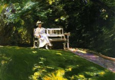 Oil painting The-Garden-Bench-Max-Liebermann-oil-painting impression landscape picture
