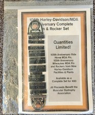 Harley Davidson 105th Anniversary/MDA Complete Pin & Rocker Set - (NEW) picture